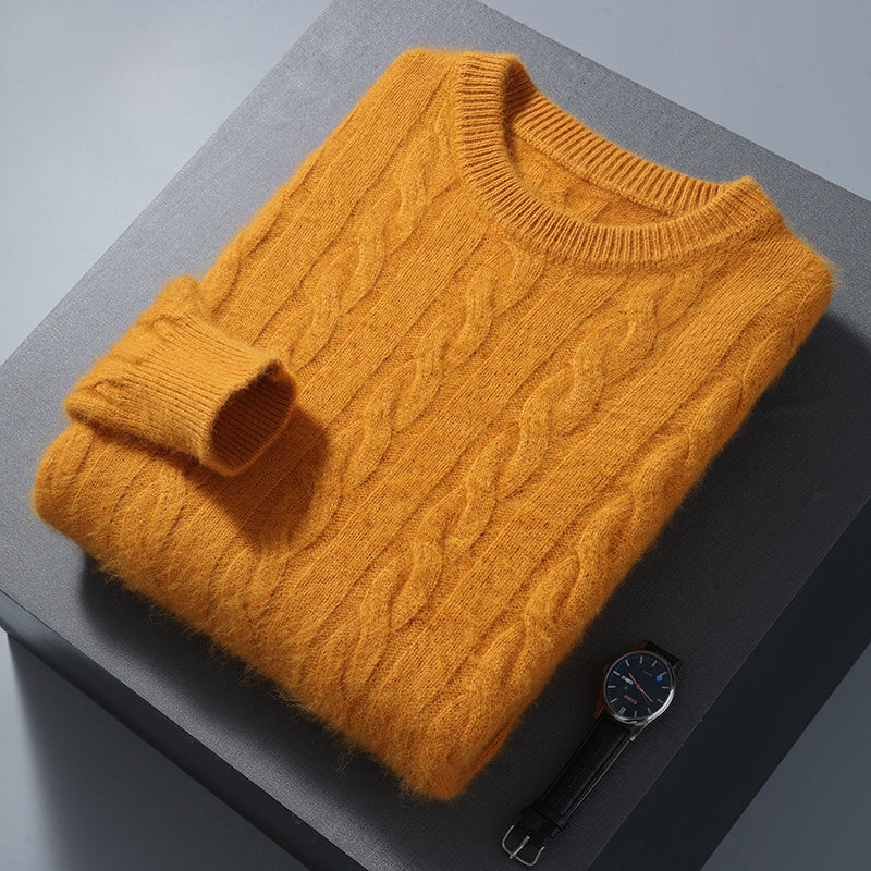 Montgomery | Stylish Cable Knit Cashmere Sweater Men - Crew Neck
