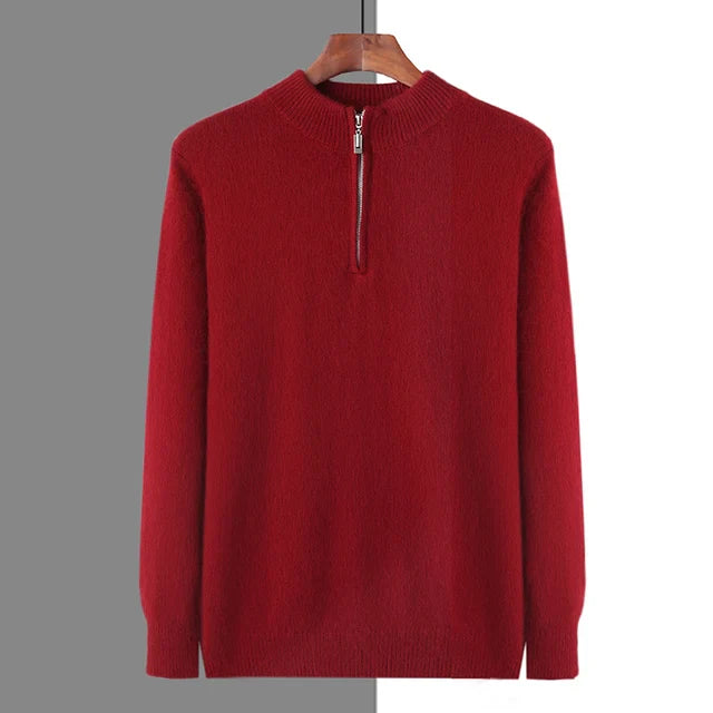 Baxter | Elegant Quarter Zip Cashmere Sweater Men - Luxury Pullover