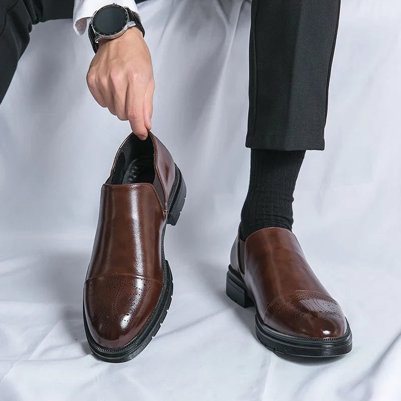 Eloise | Elegant Black Leather Slip-On Dress Shoes