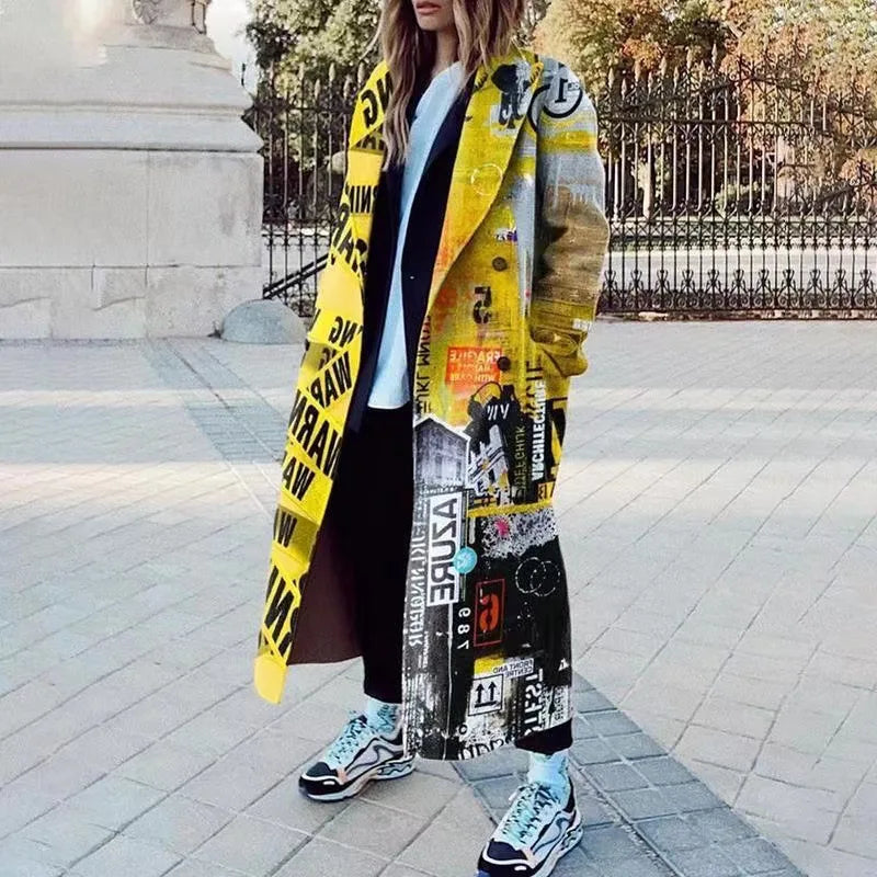 Evy | Stylish Oversized Wool Blend Checkered Long Coat