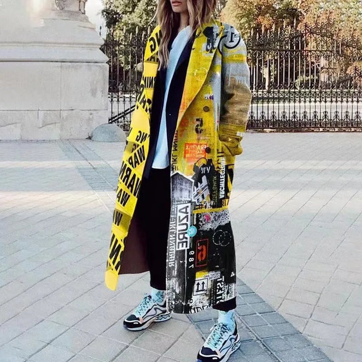 Evy | Stylish Oversized Wool Blend Checkered Long Coat
