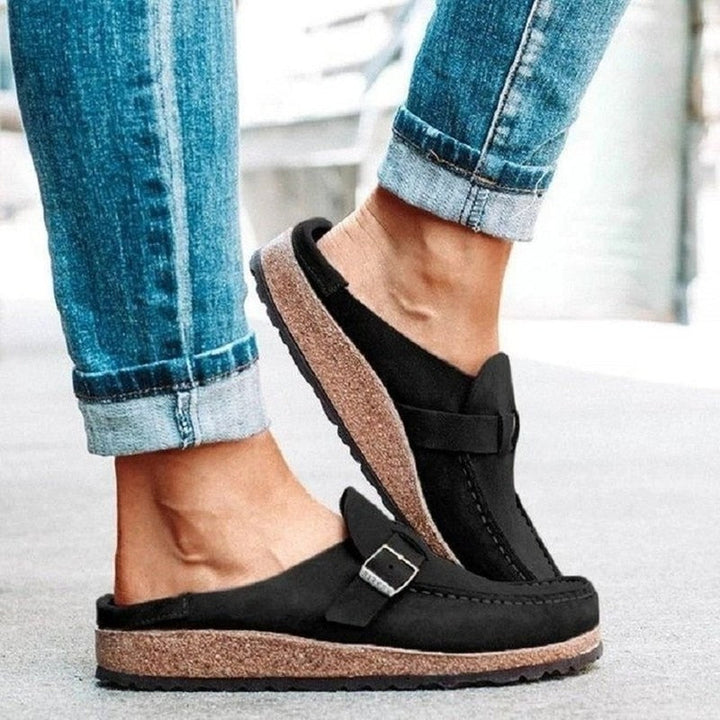 Westcove | Stylish Orthopedic Slip-On Mules With Buckle Detail