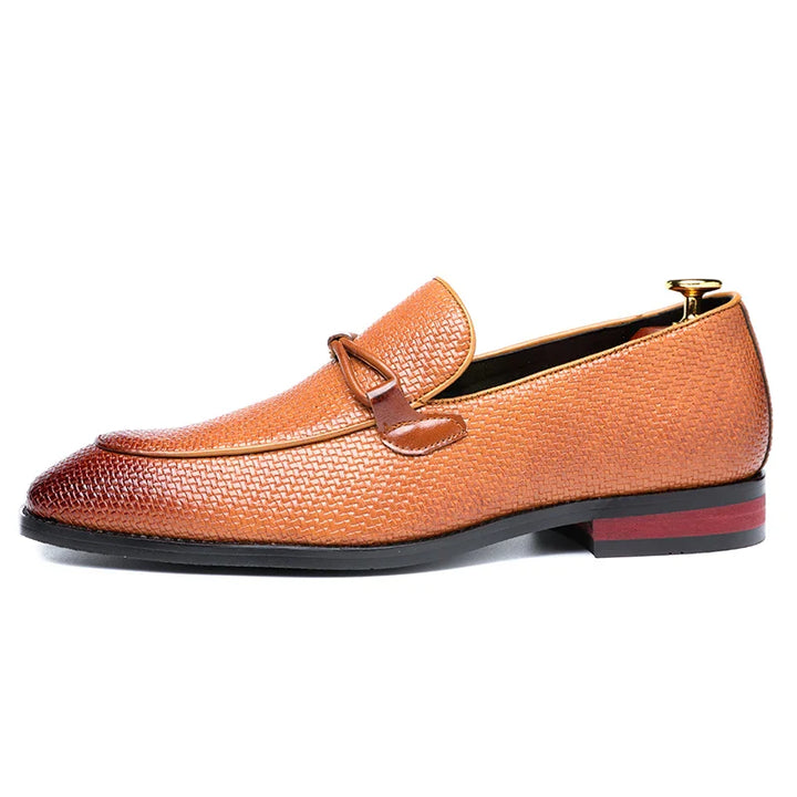 Naomi | Elegant Woven Leather Oxford Loafers For Men