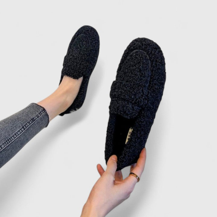 Margot | Cozy Sherpa Slip-On House Slippers With Non-Slip Sole