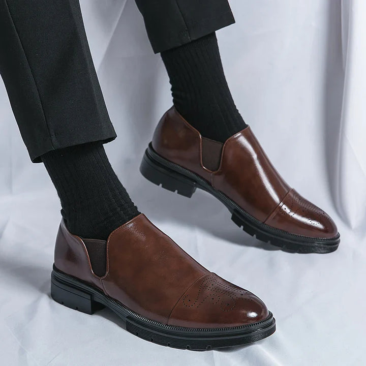 Eloise | Elegant Black Leather Slip-On Dress Shoes