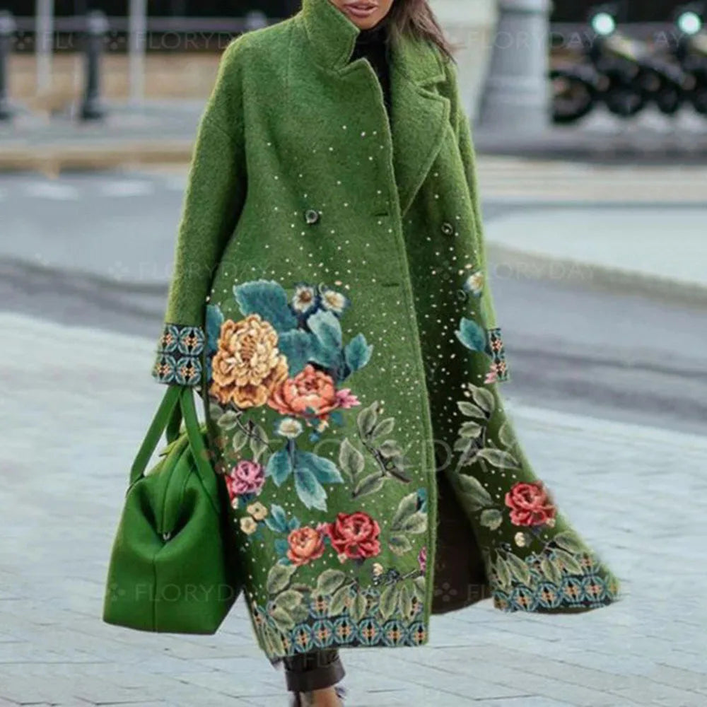Evy | Stylish Oversized Wool Blend Checkered Long Coat
