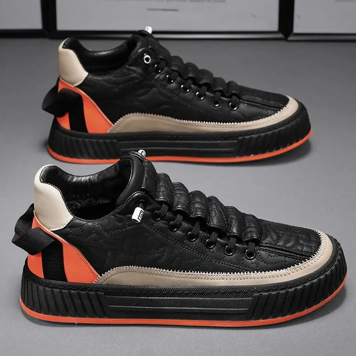 Felix | Stylish Quilted Platform Sneakers With Gum Sole