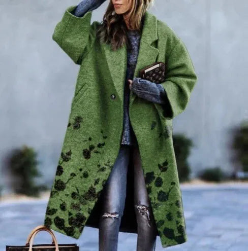 Evy | Stylish Oversized Wool Blend Checkered Long Coat