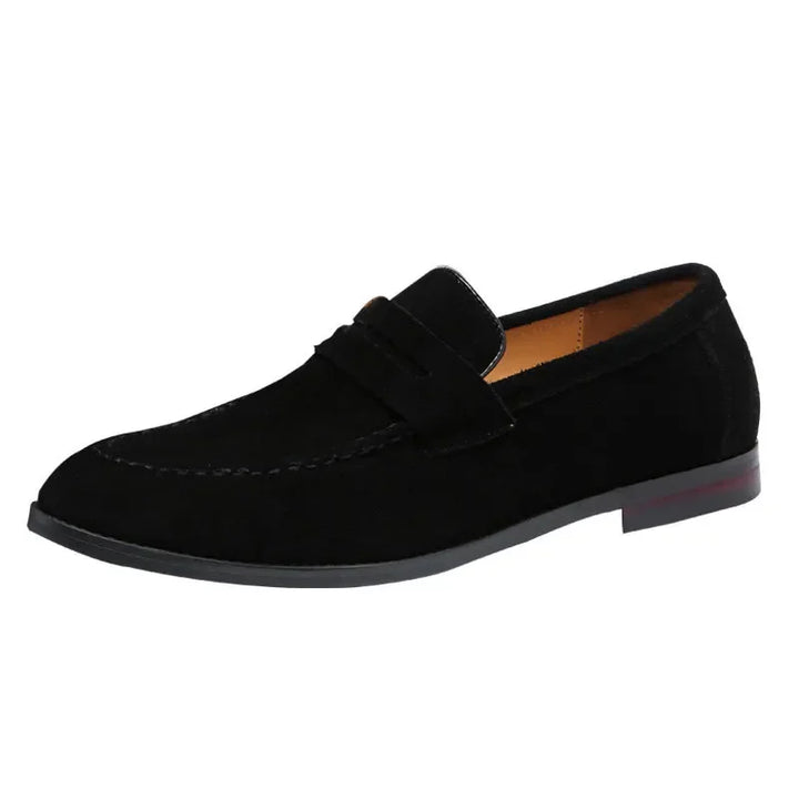 Montgomery | Elegant Green Suede Penny Loafers Men