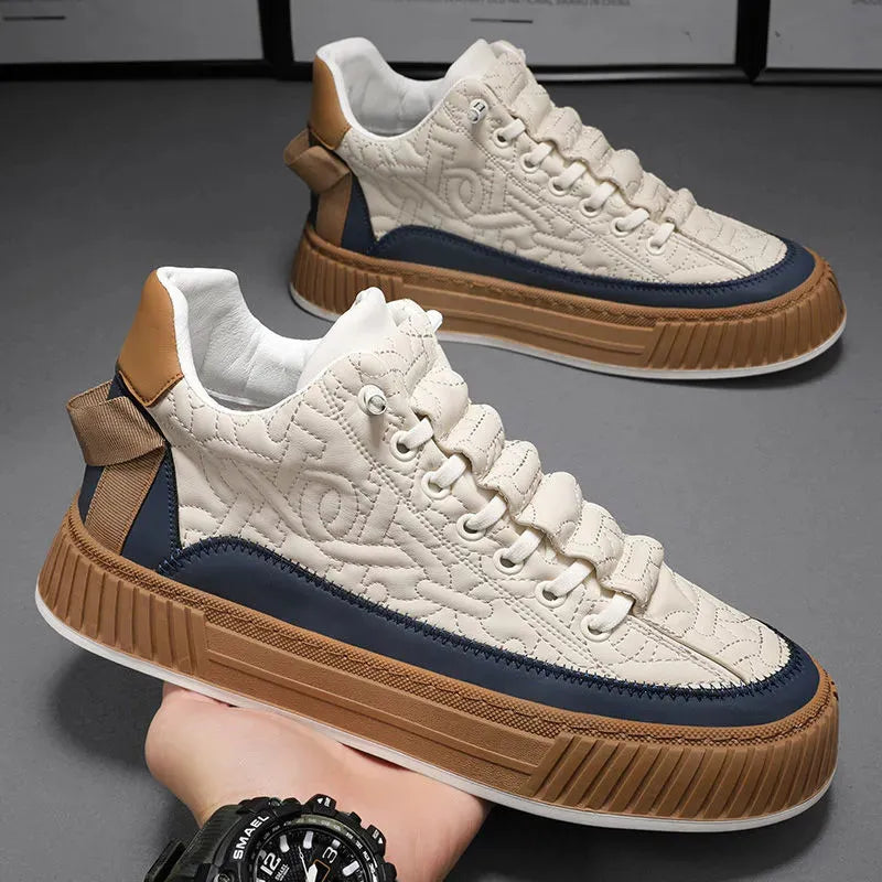 Felix | Stylish Quilted Platform Sneakers With Gum Sole