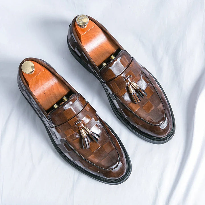 Lorenzo | Stylish Brown Genuine Leather Tassel Loafers Men