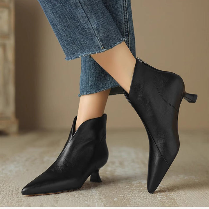 Vanguard | Elegant Pointed Toe Kitten Heel Boots