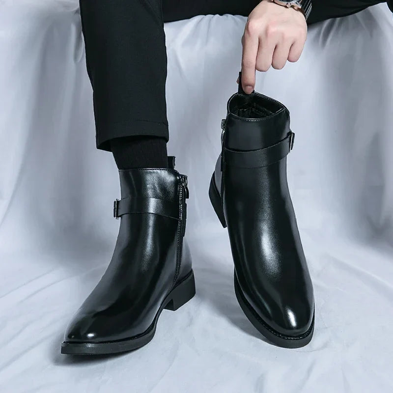 Sergio | Stylish Genuine Leather Chelsea Boots With Side Zip
