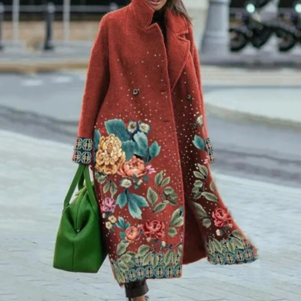 Evy | Stylish Oversized Wool Blend Checkered Long Coat