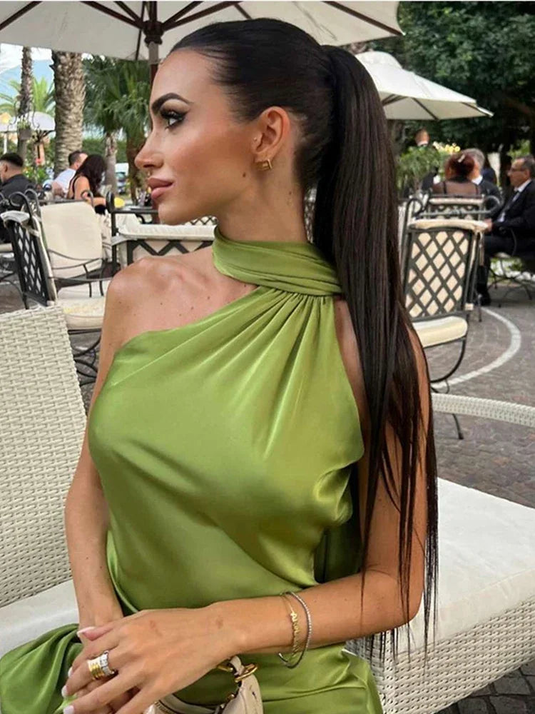 Sybil | Elegant One-Shoulder Mermaid Maxi Gown