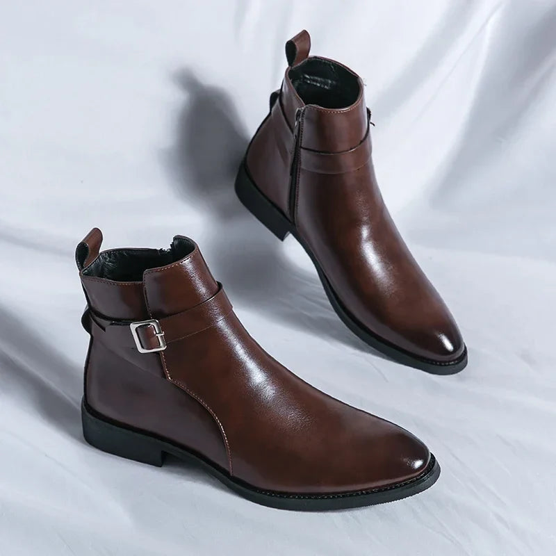 Sergio | Stylish Genuine Leather Chelsea Boots With Side Zip