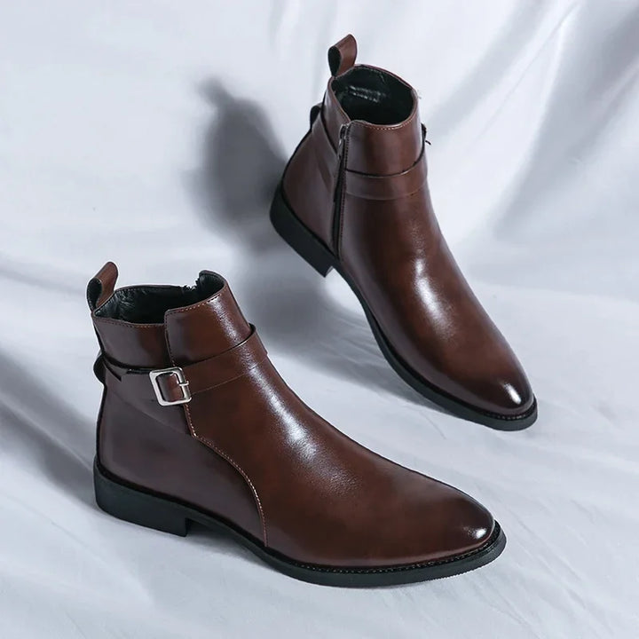 Sergio | Stylish Genuine Leather Chelsea Boots With Side Zip