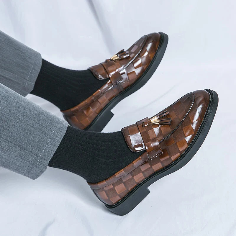 Lorenzo | Stylish Brown Genuine Leather Tassel Loafers Men