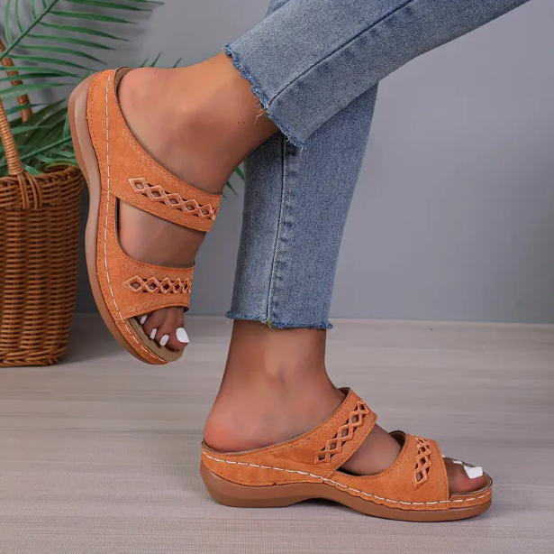 Westbourne | Stylish Red Comfort Sandals With Adjustable Straps