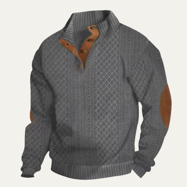 Kingston | Stylish Cable Knit Quarter-Button Cashmere Sweater