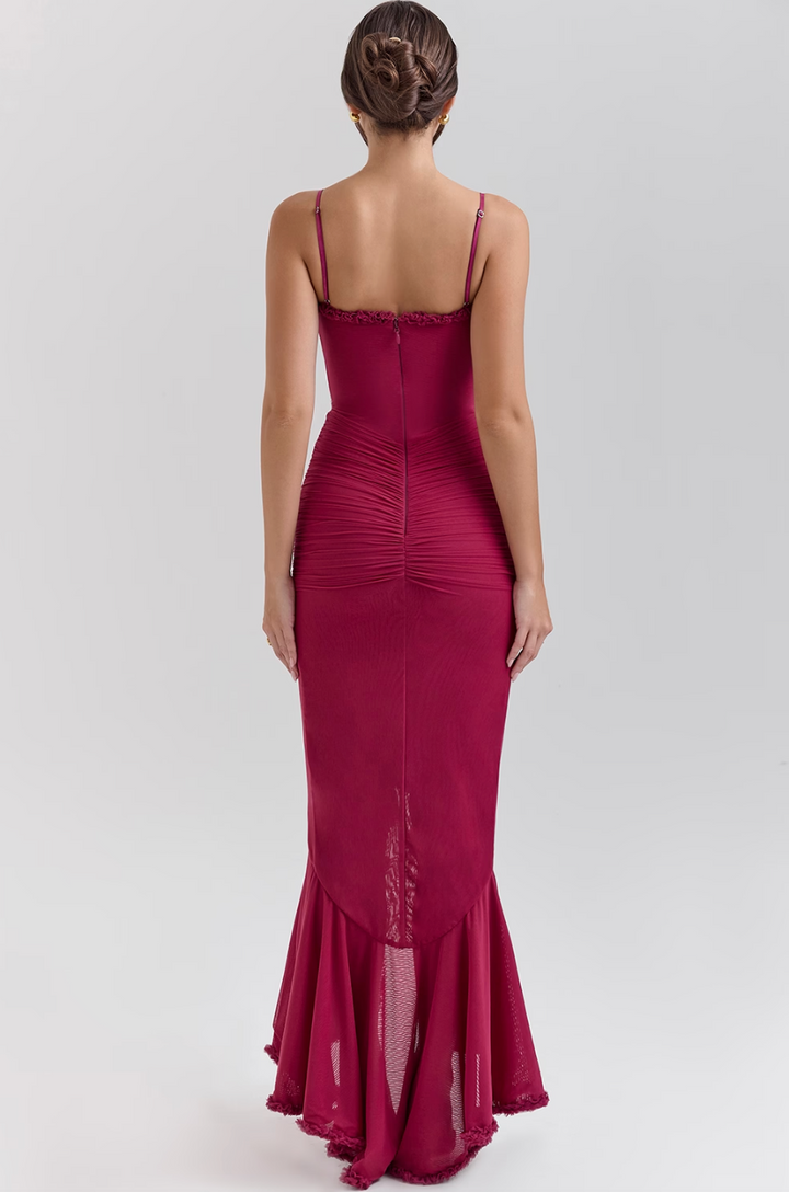 Willow | Romantic Ruffle Maxi Dress With Spaghetti Straps
