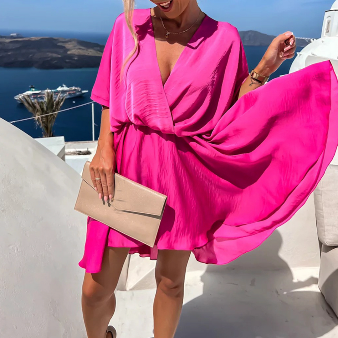 Eva | Elegant V-Neck Wrap Mini Dress