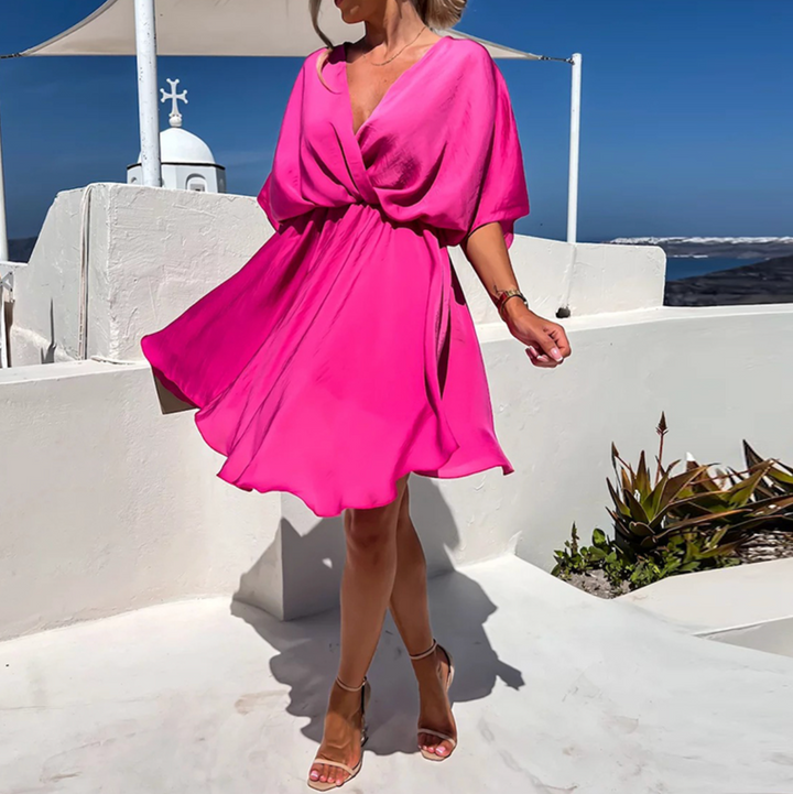 Eva | Elegant V-Neck Wrap Mini Dress