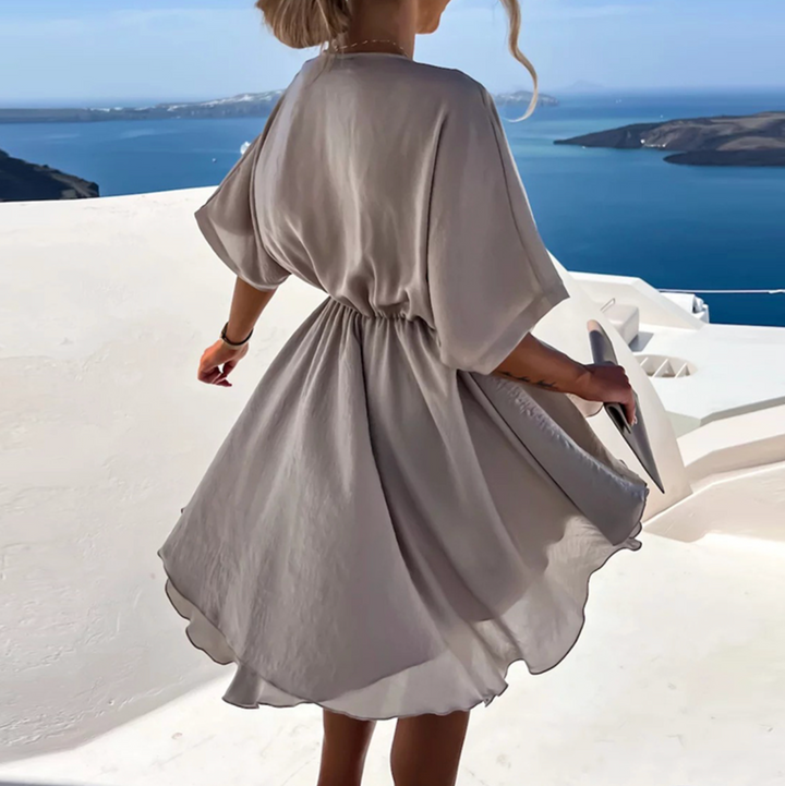 Eva | Elegant V-Neck Wrap Mini Dress