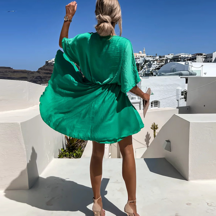 Eva | Elegant V-Neck Wrap Mini Dress