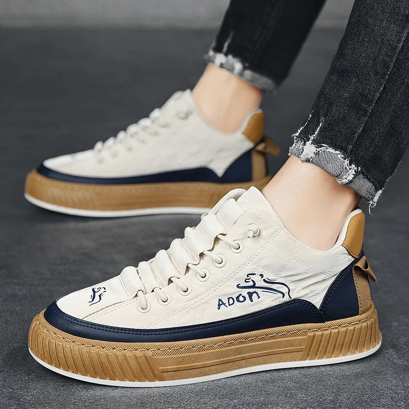 Dorian | Stylish Low-Top Canvas Sneakers With Gum Sole