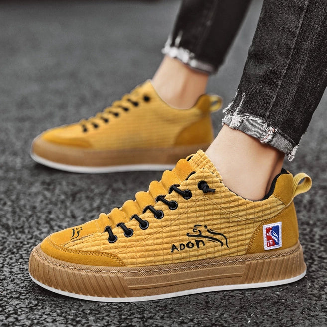Naila | Textured Platform Sneakers With Gum Sole