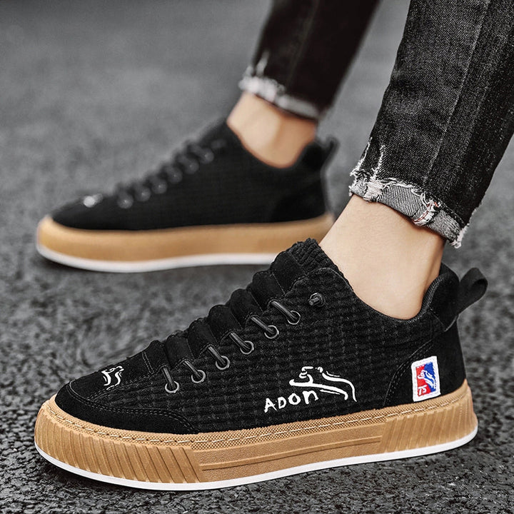 Naila | Textured Platform Sneakers With Gum Sole