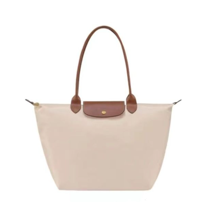Allegra | Chic Black Tote Bag With Brown Leather Trim