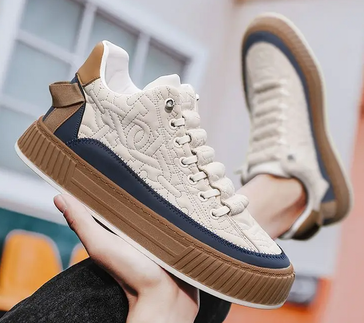 Felix | Stylish Quilted Platform Sneakers With Gum Sole