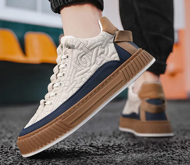 Felix | Stylish Quilted Platform Sneakers With Gum Sole