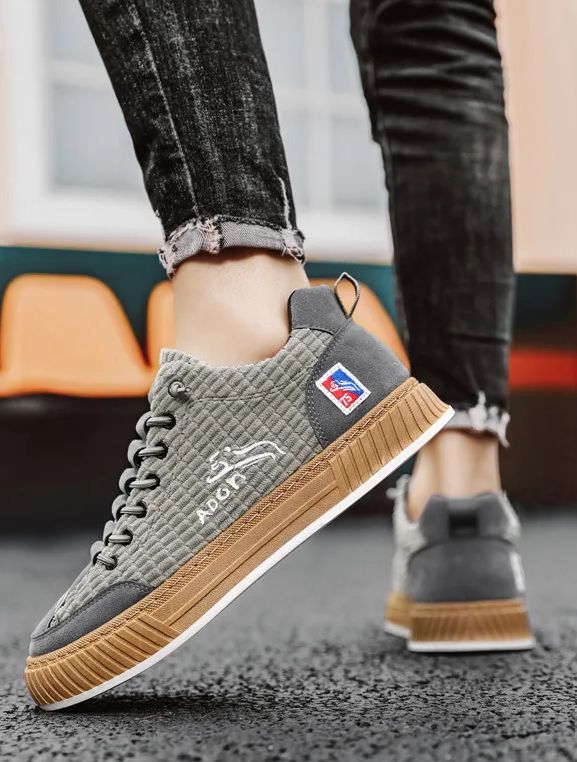 Naila | Textured Platform Sneakers With Gum Sole