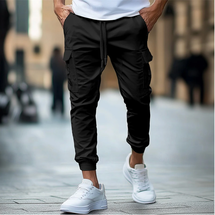 Lionel | Stylish Men's Olive Green Cargo Jogger Pants With Drawstring