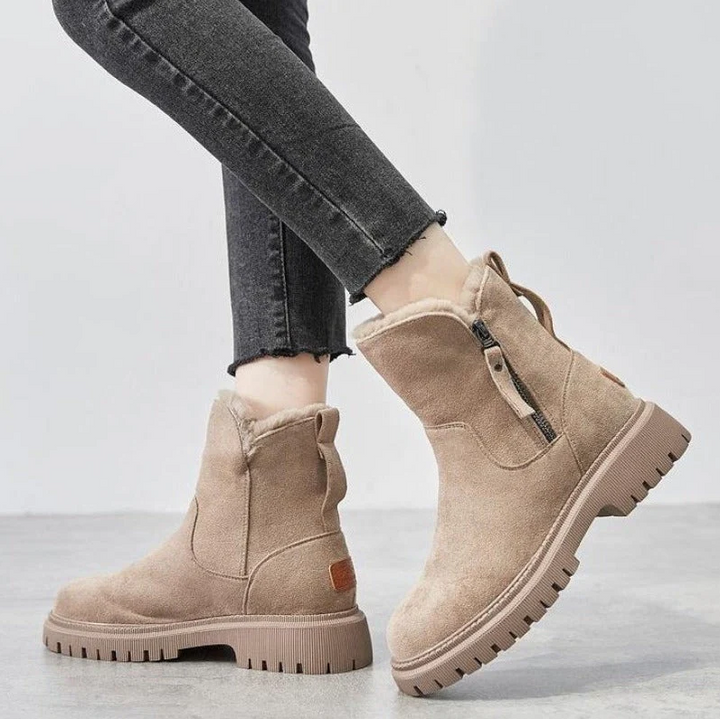 Aubree | Stylish Insulated Winter Ankle Boots With Zipper Detail