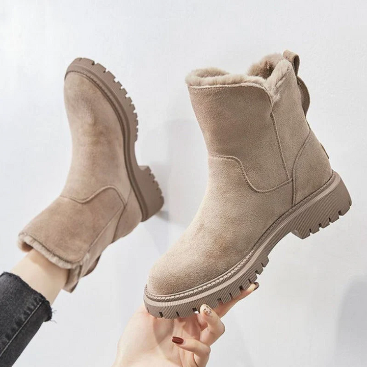 Elaina | Chic Fur-Lined Winter Ankle Boots With Chunky Sole