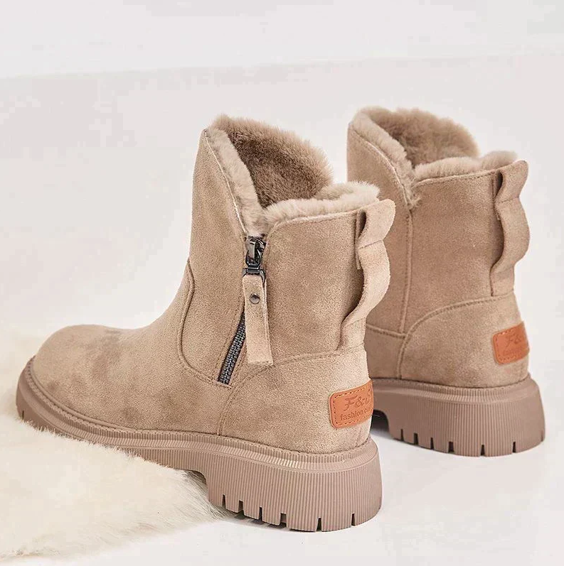 Elaina | Chic Fur-Lined Winter Ankle Boots With Chunky Sole