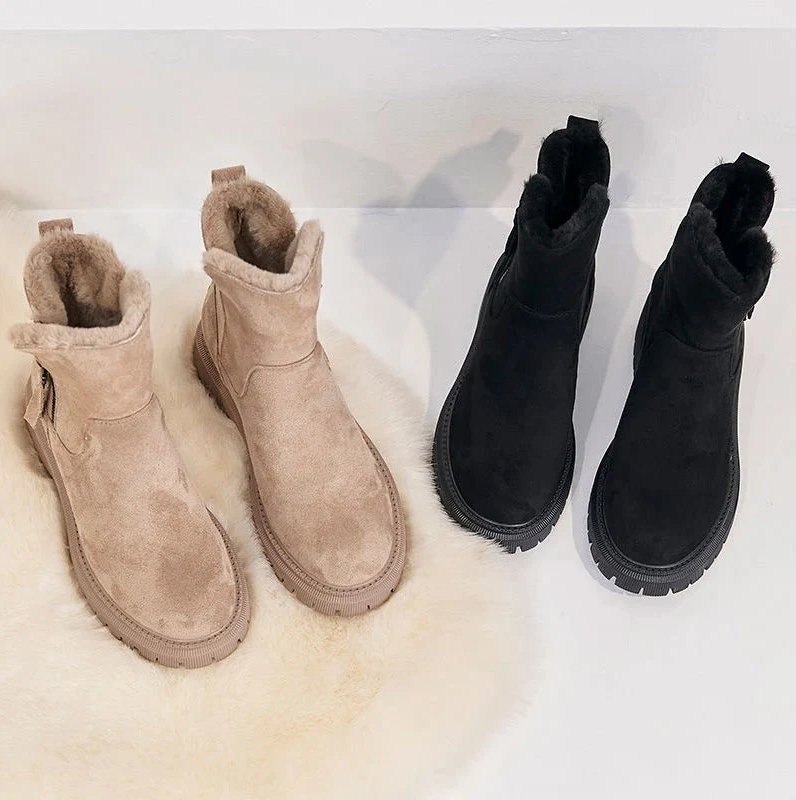 Elaina | Chic Fur-Lined Winter Ankle Boots With Chunky Sole