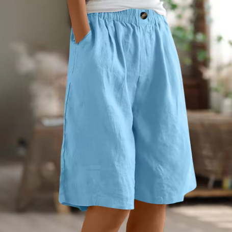 Frances | Effortless High-Waisted Cotton Bermuda Shorts