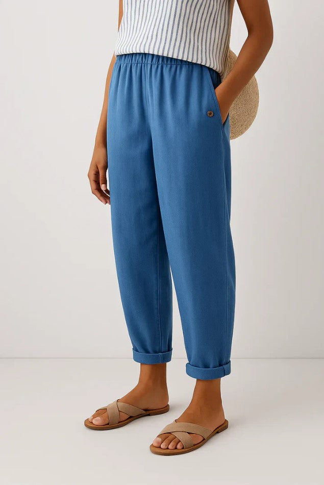Romina | Effortless Relaxed Fit Linen-Cotton Trousers