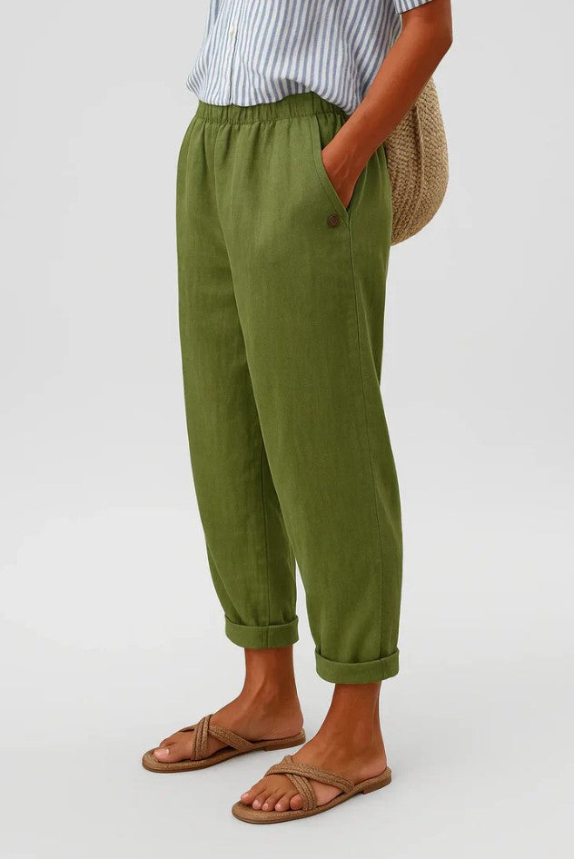 Romina | Effortless Relaxed Fit Linen-Cotton Trousers