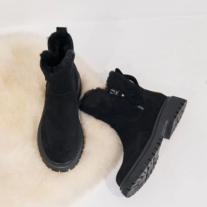 Aubree | Stylish Insulated Winter Ankle Boots With Zipper Detail