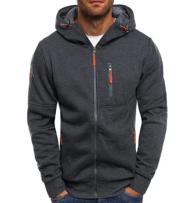 Freya | Sleek Black Zip-Up Fleece Hoodie With Chest Pocket