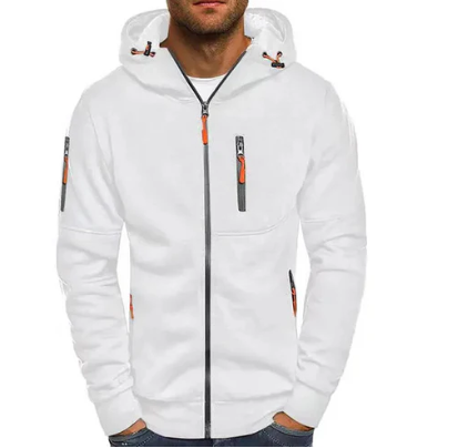 Freya | Sleek Black Zip-Up Fleece Hoodie With Chest Pocket