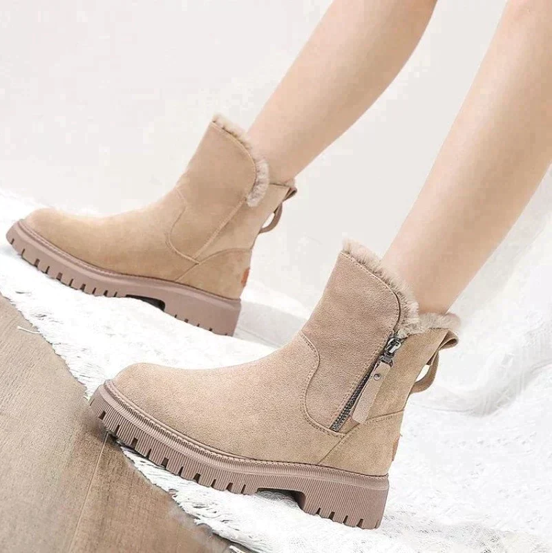 Elaina | Chic Fur-Lined Winter Ankle Boots With Chunky Sole