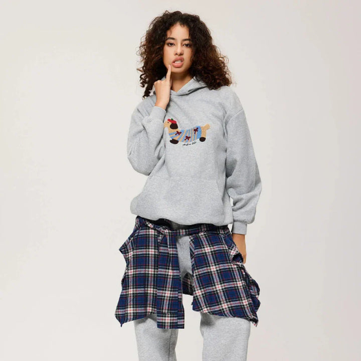 Eliza | Stylish Oversized Dachshund Embroidered Hoodie