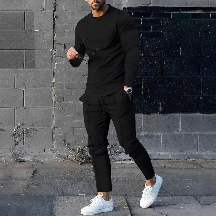 Xavier | Stylish Black Two Piece Tracksuit Set For Men